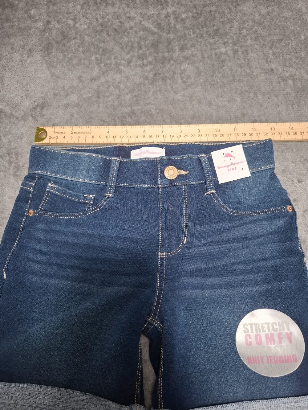 Tommy Bahama Kids Girls Jegging Shorts Size 12 Blue Stretch Soft Pull-On Comfy - Picture 4 of 9